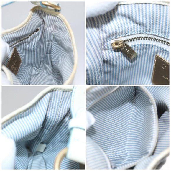 CELINE C Macadam Canvas Shoulder Bag Light Blue - Picture 13 of 15